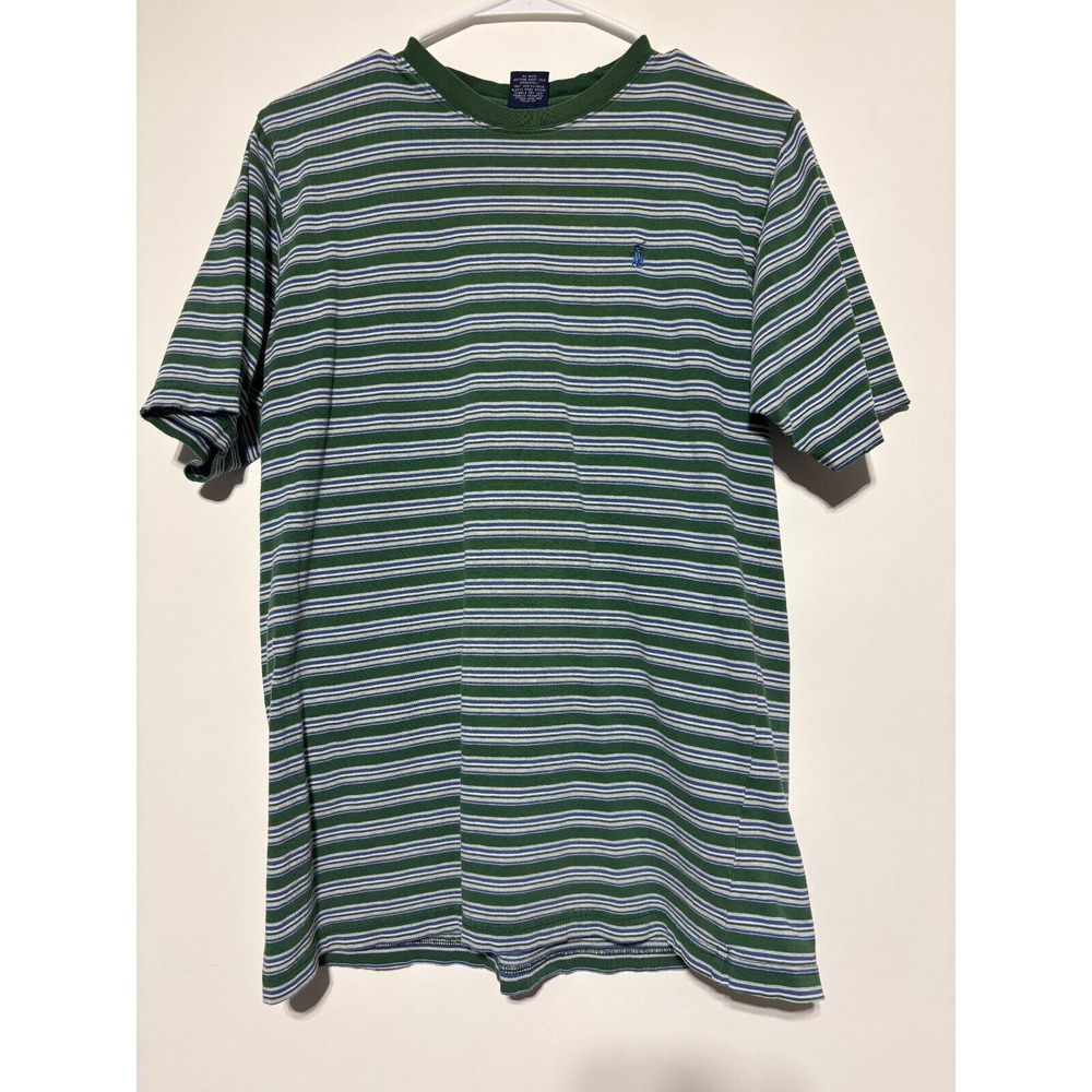Polo By Ralph Lauren T-Shirt Multicolor Mens Size XL Striped Short Sleeve Damage
